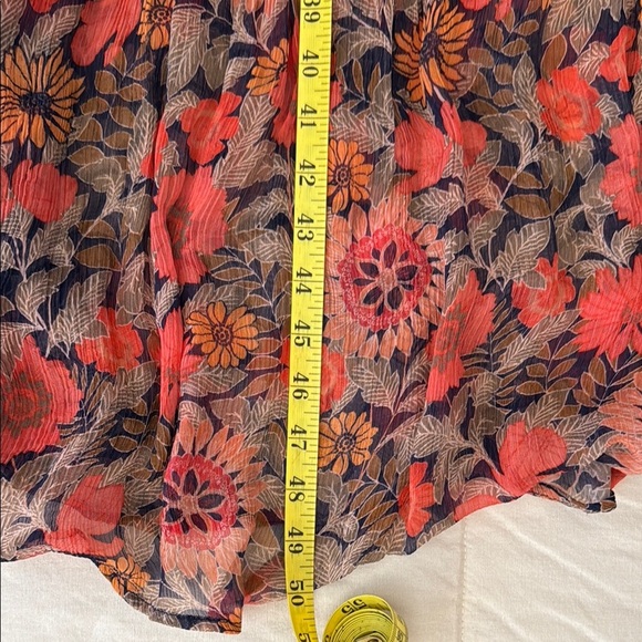 Anthropologie Orange and Gray Long Sleeve Sheer Dress - Picture 14 of 16